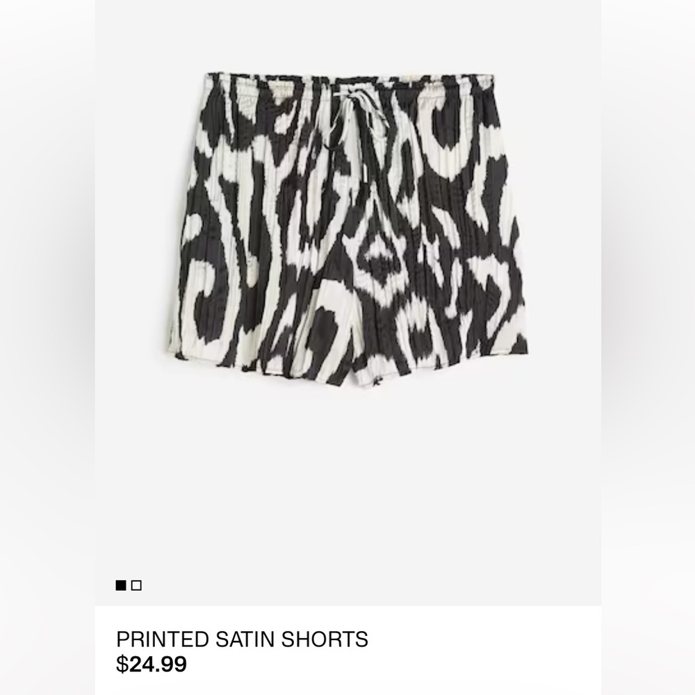 Printed satin shorts